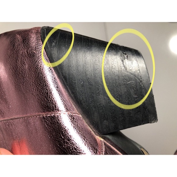 Billini Andi Metallic Pink Fringe Cowboy Cowgirl Boots Womens Damaged Heels 9 - Picture 14 of 16